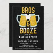 Bros en Booze Manly Beer Stein Bachelor Party Kaart (Voorkant / Achterkant)
