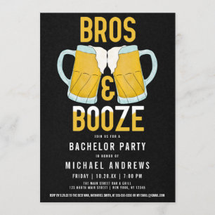 Bros en Drank Mannen Bierpul Bachelor Party Kaart