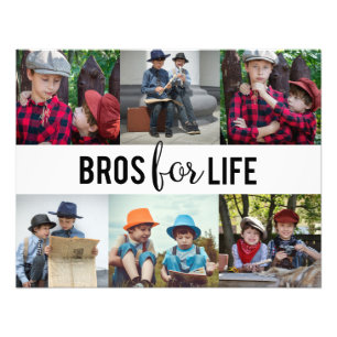 Bros for Life Brothers Foto Collage Typografie Afdruk