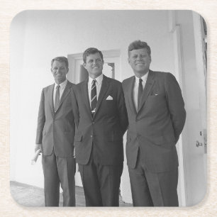 Bros, President John Kennedy, Robert en Ted Vierkante Kartonnen Onderzetter