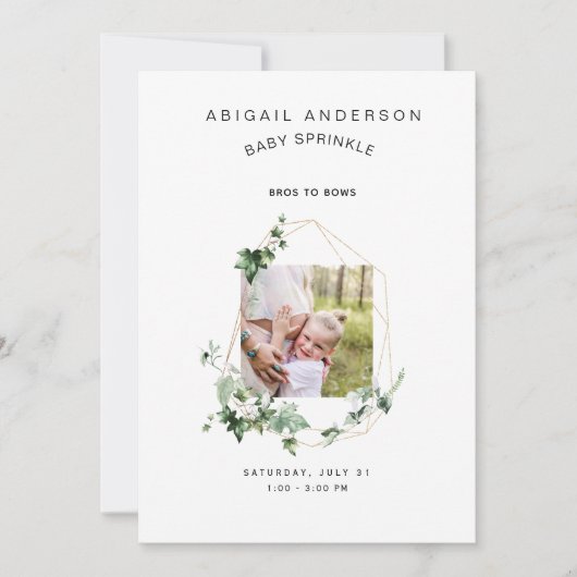 Bros to Bows Baby Sprinkl Invitation (Devant)