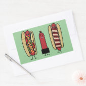 Bros van de hotdog. De stijlBacon verpakt worstje Rechthoekige Sticker (Envelop)