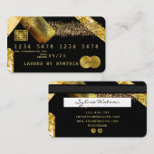 Brosse à huile d'or stylisée par carte de crédit (Devant / Derrière)