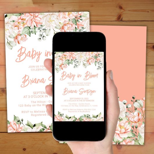 Brosse Bébé d'ivoire en fleur de douche Invitation