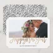 Brossé Carte photo de jour d'année Faux Gold (Devant / Derrière)