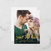 Brossé Charm Foil Enregistrer La Date Carte Postal (Recto/Verso)