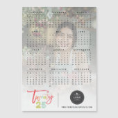 Brosse colorée Script 2025 Calendrier Carte magnét (Devant)