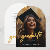 brosse d'or High School Graduate Photo faire-part (Devant / Derrière)