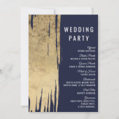 Brosse d'or moderne Programme de mariage bleu mari (Dos)