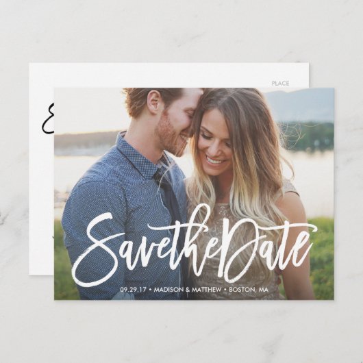 Brossé Enregistrer la carte postale Date (Devant / Derrière)