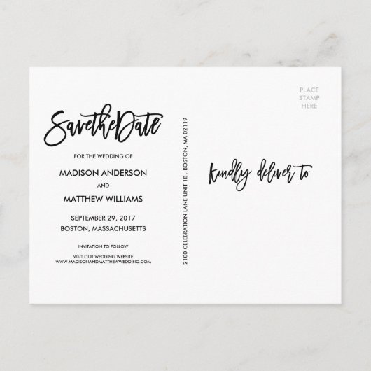 Brossé Enregistrer la carte postale Date (Dos)