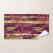 Brosse et monogramme Bourgogne et or (Serviette à main)