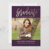 Brosse Glimmer EDITABLE COULEUR carte de graduatio (Devant)