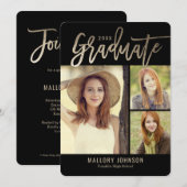 Brosse Glimmer EDITABLE COULEUR carte de graduatio (Devant / Derrière)