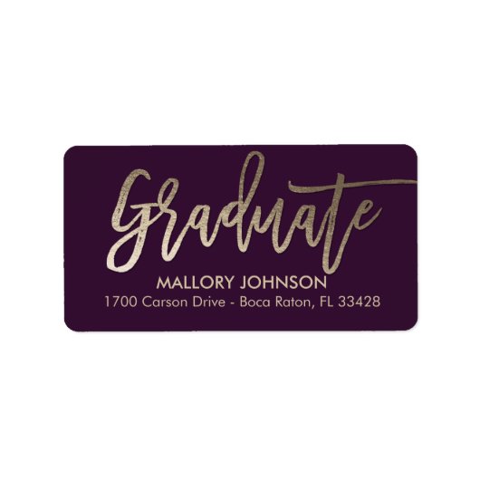 Brossé Glimmer ÉDITABLE COULEUR Étiquette de gradu (Devant)