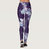 Brosse moderne bleu et violet Leggings (Dos)