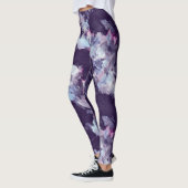 Brosse moderne bleu et violet Leggings (Gauche)
