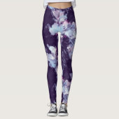 Brosse moderne bleu et violet Leggings (Devant)