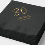 Brosse moderne Lettering 30th Birthday Party<br><div class="desc">Cette serviette personnalisée ajoutera des détails élégants à votre fête d'anniversaire. Ce design est composé de lettres chic simples "30" avec du texte personnalisé. Les invitations correspondantes et fournitures de fête d'anniversaire sont disponibles dans ma boutique BaraBomDesign.</div>
