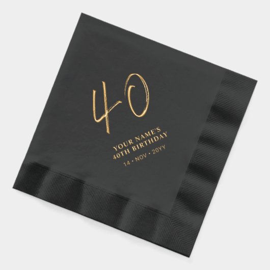 Brosse moderne Script 40e fête d'anniversaire Noir (Gauche)