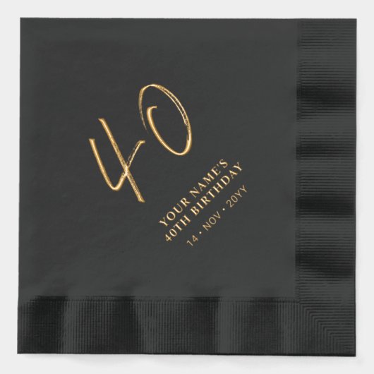 Brosse moderne Script 40e fête d'anniversaire Noir (Recto)