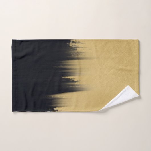 Brosse moderne traits Gold Black Design (Serviette à main)