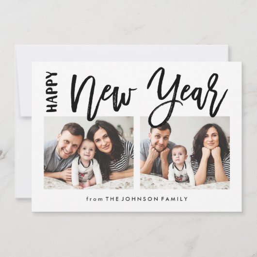 Brossé New Year Holiday Collage 2 Carte photo (Devant)