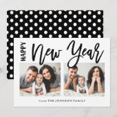 Brossé New Year Holiday Collage 2 Carte photo (Devant / Derrière)