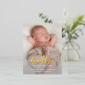 Brossé Nom Foil Baby Faire-part de naissance carte (Debout devant)