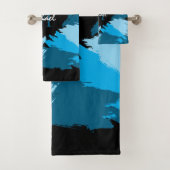 Brosse nuances de nom bleu avec monogramme (En situation)