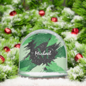 Brosse nuances de nom vert avec monogramme (Noël)