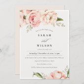 Brosse Peony Floral Couples Invitation de douche (Devant / Derrière)