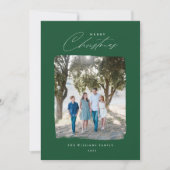 Brossé photo moderne carte de Noël rouge (Devant)