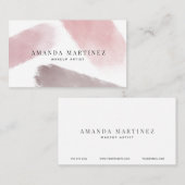 Brosse rose Blanc Carte de visite moderne (Devant / Derrière)