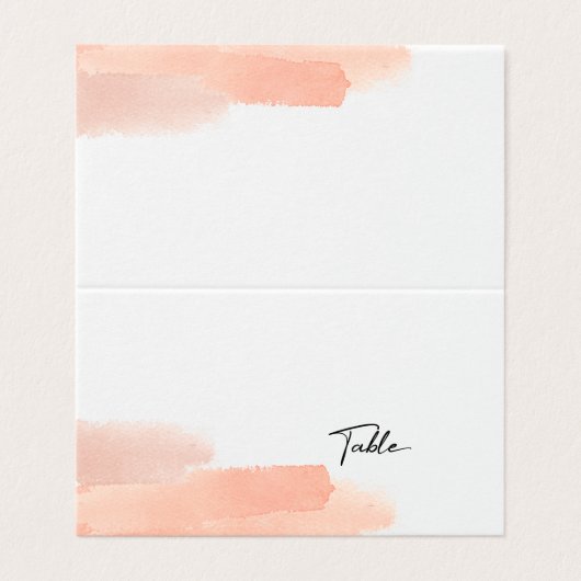 Brosse rose délicate Mariage blanc Table Place Car (Outside Unfolded)