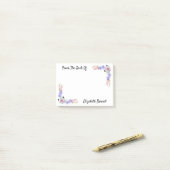 Brosse rose rose Lettering Post-It Notes personnel (Sur un bureau)