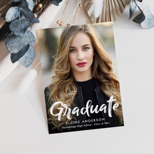 Brosse rustique lettrage invitation de graduation