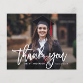 brosse rustique merci carte de graduation script (Devant)