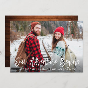 Brosse Script Bois Enregistrer La Date Carte Avent