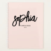 Brosse Script Calligraphie Girl Blush Pink Planner (Devant)