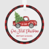 Brosse Script Camion First Christmas Red Plaid (dos)