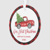 Brosse Script Camion First Christmas Red Plaid (devant)