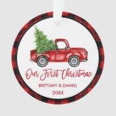 Brosse Script Camion First Christmas Red Plaid (devant)
