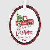 Brosse Script Camion First Christmas Red Plaid (devant)