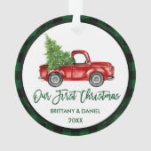 Brosse Script Camion Première Noël Green Plaid (dos)