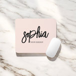 Brosse Script Girl Blush Pink Pad<br><div class="desc">Tapis de souris minimaliste et moderne.</div>