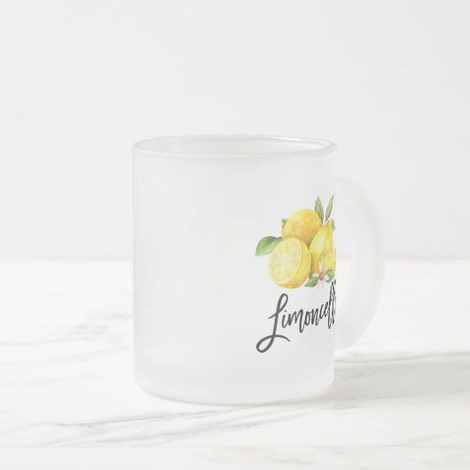 Brosse Script Limoncello Citrons Verre Dépoli Mug (Devant droit)