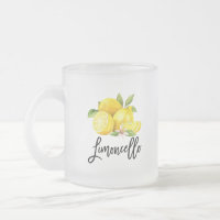 Brosse Script Limoncello Citrons Verre Dépoli Mug