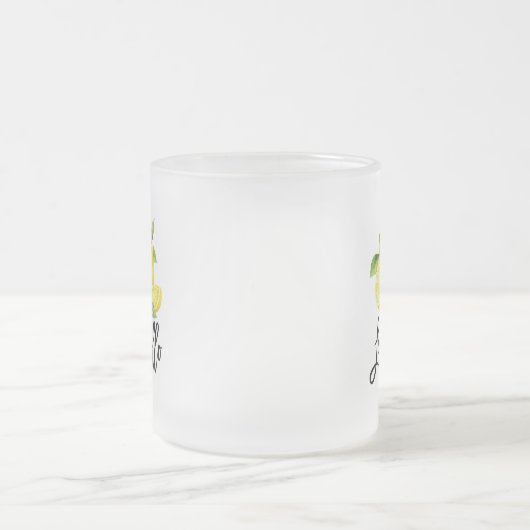 Brosse Script Limoncello Citrons Verre Dépoli Mug (Centre)