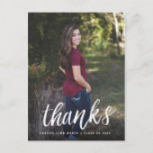 Brosse Script Merci carte postale / Blanc (Devant)